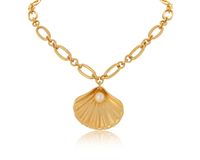 pozłacany naszyjnik muszla z perłą (c24/wio/41au)