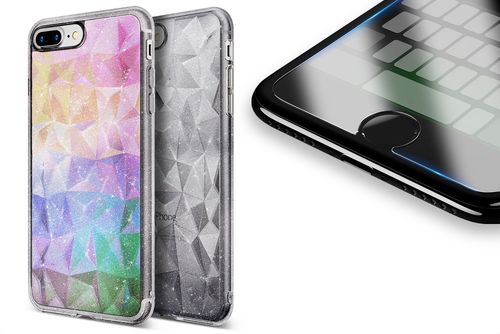 ETUI RINGKE GLITTER IPHONE 8/7 PLUS + SZKŁO 3MK FG na Arena.pl