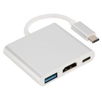 2 x ADAPTER PRZEJŚCIÓWKA ROZDZIELACZ USB 3.0 TYP-C HDMI 4K HUB 3W1 MACBOOK