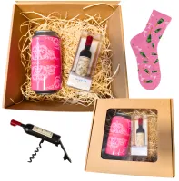 Zestaw dla Niej- Skarpetki Prosecco + Korkociąg do Butelek w kształcie Wina