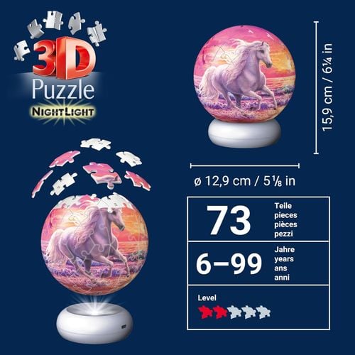 Puzzle 3D NightLight Horses on the Beach na Arena.pl