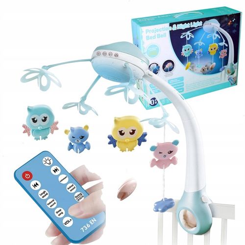 MUZYCZNA KARUZELA KARUZELKA DO ŁÓZECZKA PROJEKTOR Z PILOTEM 500 MELODII na Arena.pl