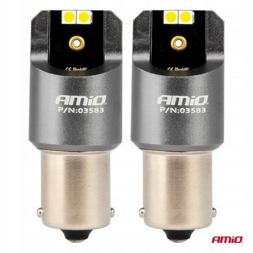 Żarówki LED CANBUS seria PRO BA15S P21W 4x3030 SMD White 12V 24V AMIO-03583 na Arena.pl