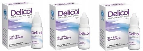 3x DELICOL na kolkę niemowlęcą krople 15 ml na Arena.pl