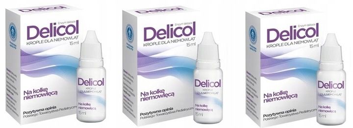 3x DELICOL na kolkę niemowlęcą krople 15 ml zdjęcie 1