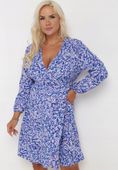 Born2Be Granatowa Sukienka damska 4XL Kopertowa