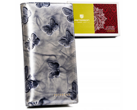 elegancki portfel damski ze skóry naturalnej zamykany na magnes i suwak