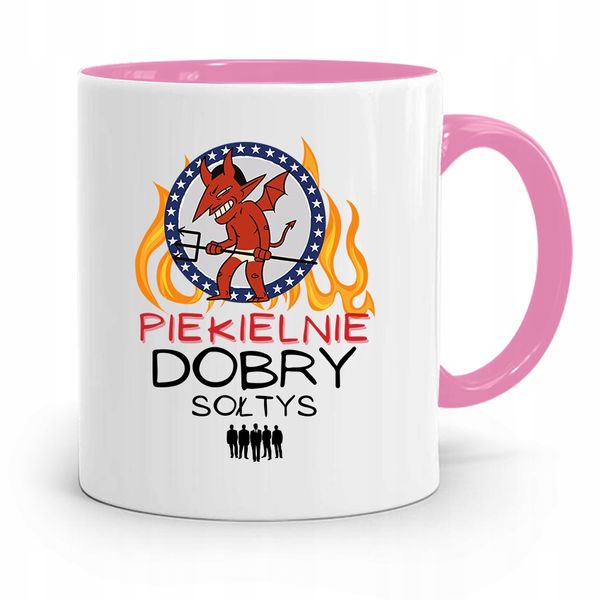 Dla Sołtysa Kubek Różowy Piekielnie Dobry Prezent Z Nadrukiem Ze Zdjęciem zdjęcie 1