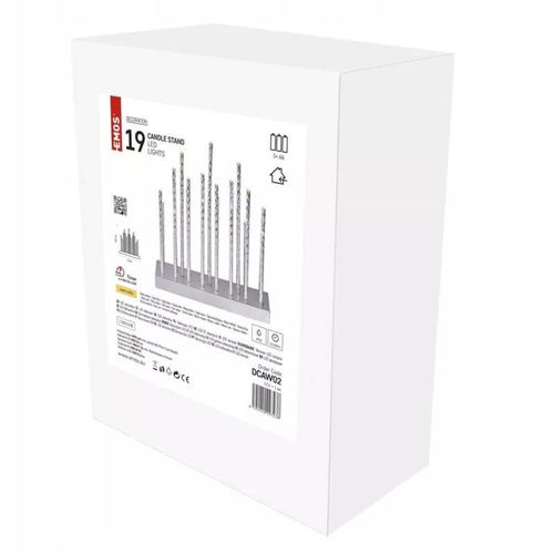 Świecznik Świąteczny LED Srebrny Dekoracja LED 19cm Ciepła Biel Timer na Arena.pl