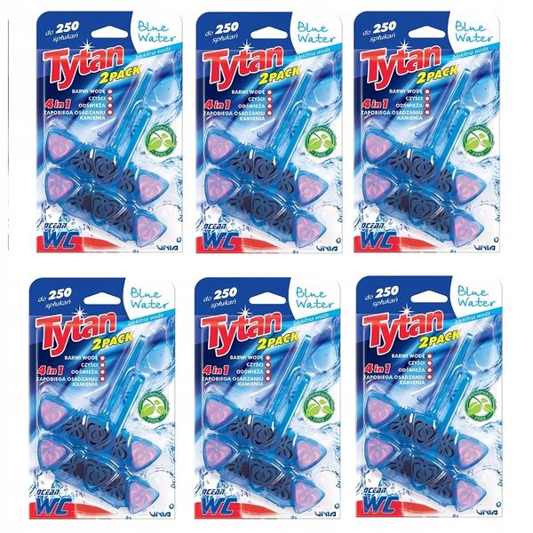 6 x KOSTKA DO WC 4w1 TYTAN BLUE WATER 2x40g zdjęcie 1