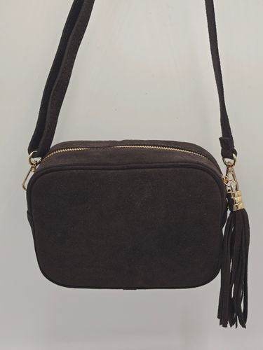 Laura Biaggi - torebka listonoszka skóra naturalna zamsz czekolada TS04-519 na Arena.pl