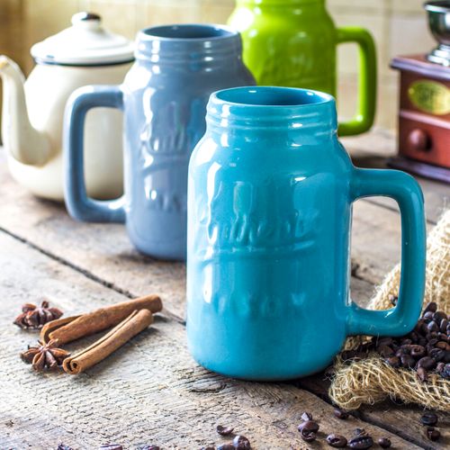 KUBEK CERAMICZNY VERMO NIEBIESKI 570 ml na Arena.pl