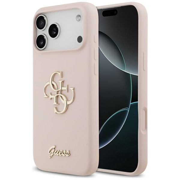 etui guess silicone big 4g script do     iphone 17 pro max różowy zdjęcie 1