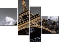 100 70CM OBRAZ 4 ELEM WIEŻA EIFFLA DRUK PŁÓTNO RAMA