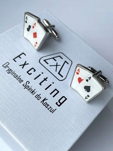 Spinki do mankietów EXC Poker Karty do Gry Kareta 4 Asy 2 Pary dla Szulera na Arena.pl
