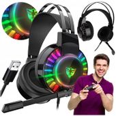 Słuchawki Gamingowe dla graczy z mikrofon LED RGB PC NAUSZNE