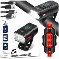 LAMPKA ROWEROWA PRZEDNIA TYLNA LED PRZÓD AKUMULATOROWA ZESTAW LAMPEK USB