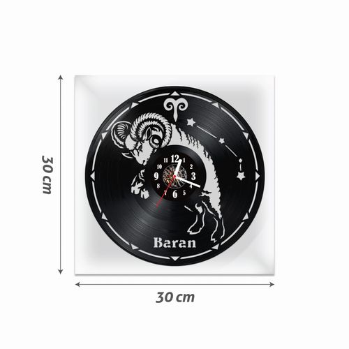 Zegar Ścienny z płyty winylowej na lustrze ZNAKI ZODIAKU 12 wzorów  30x30 na Arena.pl