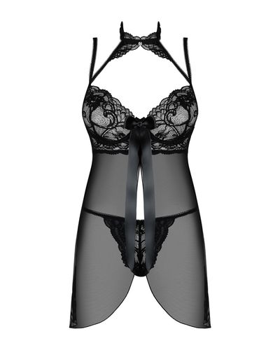 Babydoll z Koronkowym Chokerem - Obsessive Elizenes L/XL na Arena.pl