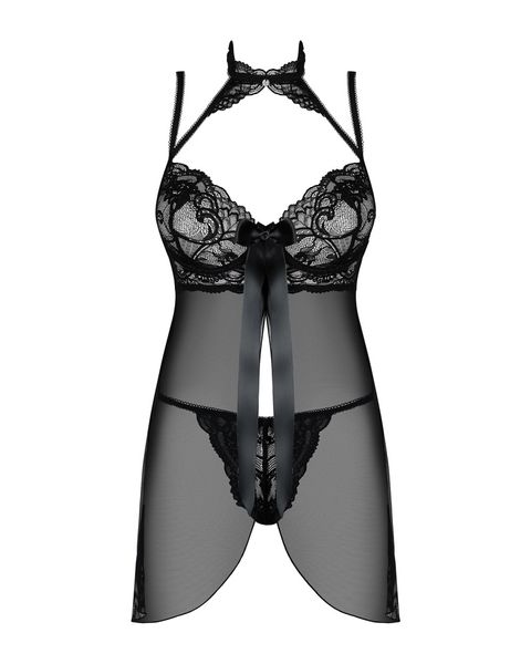 Babydoll z Koronkowym Chokerem - Obsessive Elizenes L/XL zdjęcie 3