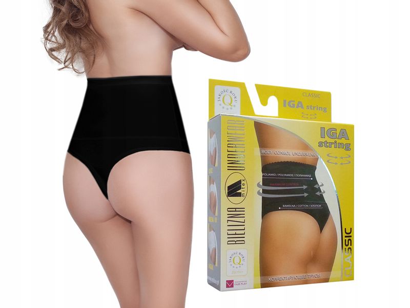 MITEX IGA STRINGI WYSZCZUPLAJĄCE CZARNE L zdjęcie 1