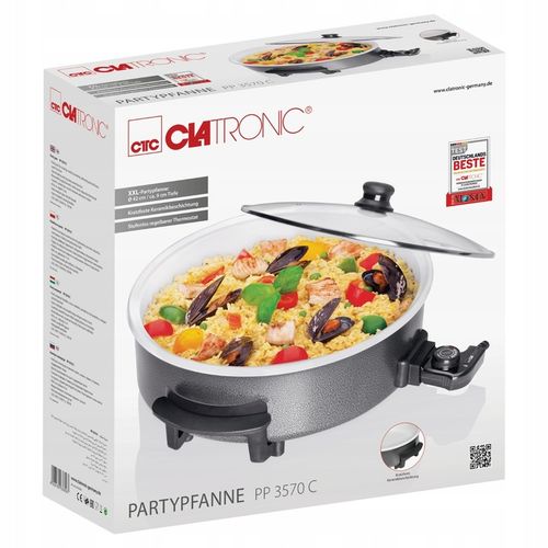 Patelnia elektryczna z powłoką zapobiegającą przywieraniu Clatronic PP Ø42c na Arena.pl