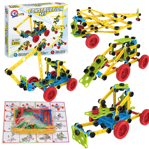 Zestaw Klocki Elementy Konstrukcyjne Śruby Panele Kółka Do Składania Modeli na Arena.pl