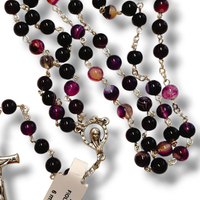 Różaniec Agat Fioletowy 6Mm