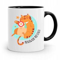 Dla Pracownika Kubek Czarny Pracownik Miesiąca Z Nadrukiem Ze Zdjęciem