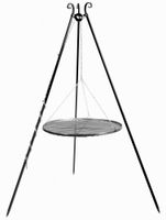 Grill na trójnogu 180 cm, TRIVO, ruszt stal naturalna, 80 cm | TYLETEGOTU