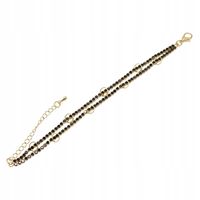 Delikatna podwójna bransoletka czarna cyrkonie