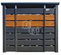 Wiata śmietnikowa 1,5x0,7m Antracyt + jasny orzech - spad w tył TKD394