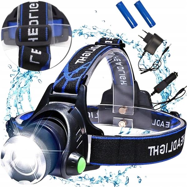 LATARKA CZOŁOWA LED ZOOM CREE XML T6 CZOŁÓWKA MOC akumulator + ładowar zdjęcie 1