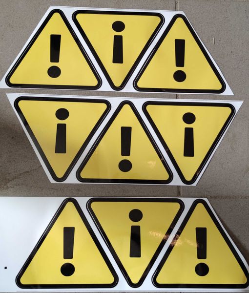 Znak Ryzyko Wykrzyknik Naklejany Znacznik Ostrzegawczy 12x12cm zdjęcie 3