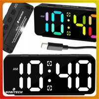 BUDZIK ZEGAR ELEKTRONICZNY LED CYFROWY STOJĄCY GŁOŚNY KOLOROWY + KABEL USB
