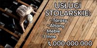 BANER REKLAMA projekt 200x100cm USŁUGI STOLARSKIE