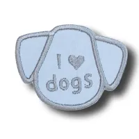 Aplikacja łatka na klej ,,I love dogs,, Odblask (1szt)