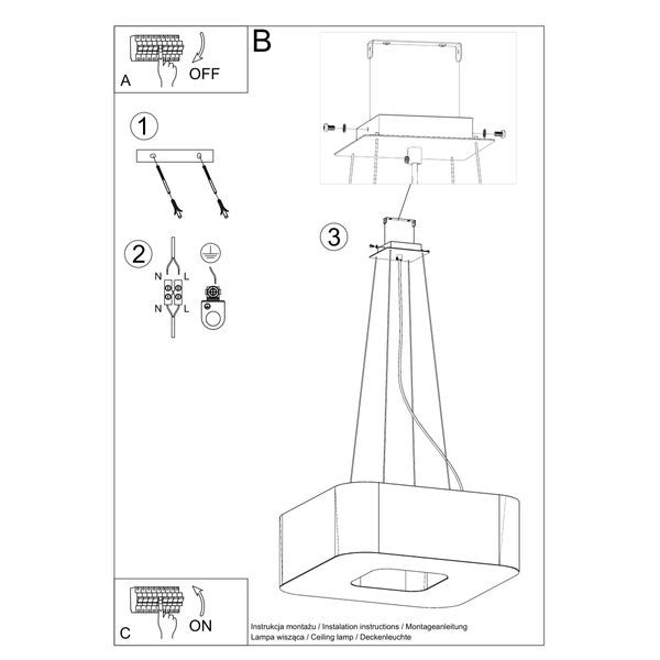 Żyrandol URANO 60 czarny zdjęcie 5