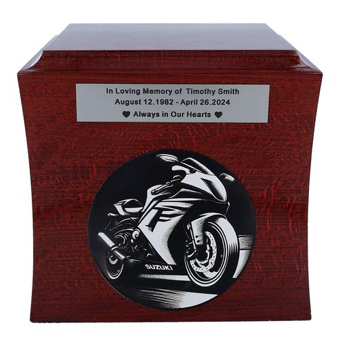 Urna pogrzebowa dla motocyklisty, / Plakietka na Arena.pl