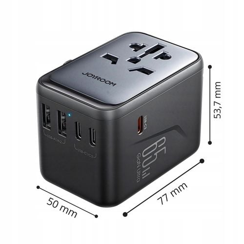 ŁADOWARKA PRZEJŚCIÓWKA 2w1 ADAPTER PODRÓŻNY CAŁY ŚWIAT USB C GaN 65W na Arena.pl