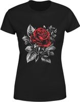 RÓŻA KOSZULKA DAMSKA W KWIATY Z NADRUKIEM BLUZKA S TSHIRT DAMSKI T-SHIRT