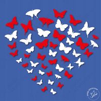 Dekoracja Konstytucja 3 Maja - Motyle 3d Biało-czerwone - 48 sztuk 7-18cm