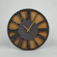 Duży zegar ścienny 30 cm czarny ( antracyt ) Rzymski