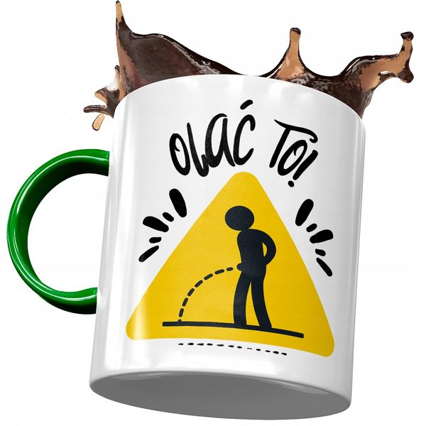Kubek Zielony Śmieszny Olać To Prezent Z Nadrukiem Ze Zdjęciem zdjęcie 1