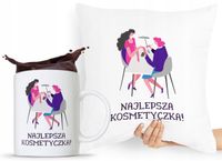 Zestaw Poduszka + Kubek Kosmetyczki Makijażystki Z Nadrukiem Ze Zdjęciem