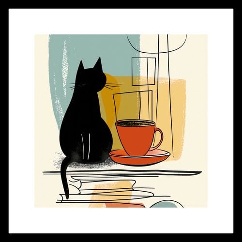Plakat 20x20cm Kot i Kawa na Arena.pl