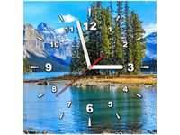 30X30CM ZEGAR JEZIORO MALIGNE OBRAZ DREWNO