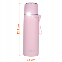 TERMOS NA NAPOJE TURYSTYCZNY CASNO TAMBORA 500 ML RÓŻOWY Z KUBKIEM