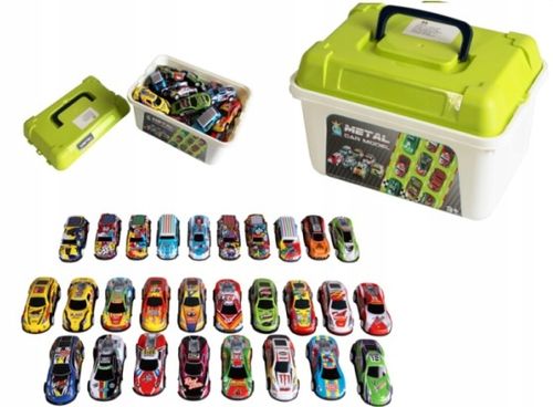 DUŻY ZESTAW SAMOCHODÓW METALOWE RESORAKI w walizce Autka AUTKO Z NAPĘDEM na Arena.pl