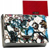 wielokolorowy portfel damski ze skóry naturalnej i ekologicznej